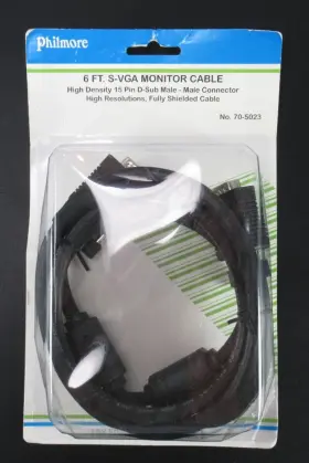 70-5023 Philmore 6ft S-vga Monitor Cable 15 Pin D-sub Male-male No. L Ec