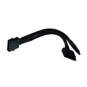 87464 Phobya Y-cable 4-pin Molex To Dual Sata Power Adapter Cable 15cm Sleeved Black