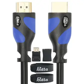 8595739630 Postta Hdmi Cable 25 Feet 2.0v With 2 Piece Ties 25ft Blue