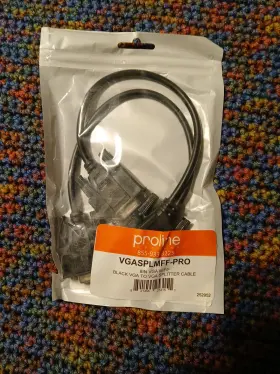 Proline 821455253151 Vga Splitter - 8in M To 2x F Y Cable