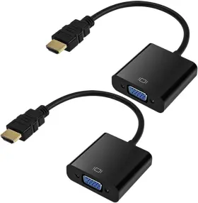 H12-c Qingler Hdmi To Vga Gold-plated Adapter Male 2pack Black