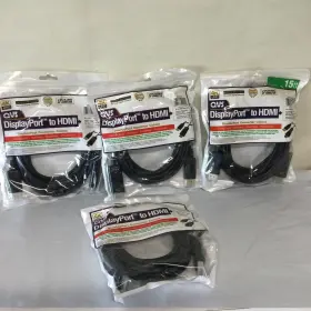 827080 Qvs Lot 4. 15ft Displayport To Hdmi 4k Digital A/v Cable Gold Plated. Free Shipping