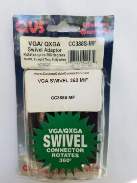 Cc388s-mf Qvs Swivel Adatper Vga/qxga Hdtv/hd15 Male To Female Portsaver Adaptor
