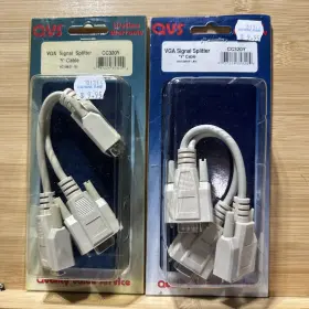 Cc395y Qvs Vga Y Splitter - Hd15m To 2 Hd15f 8 Inches New Lot Of