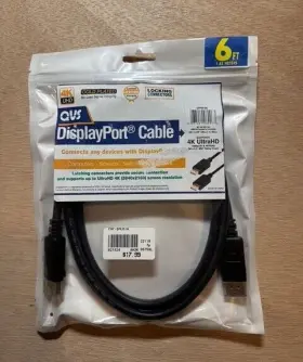 Dp-06 Qvs Displayport Cable 4k Ultra Hd Dp To I Male