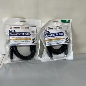 Dp8-10 Qvs 2 Qty 10ft Displayport 1.4 Ultrahd 8k Black Cable With Latches. Free Shipping