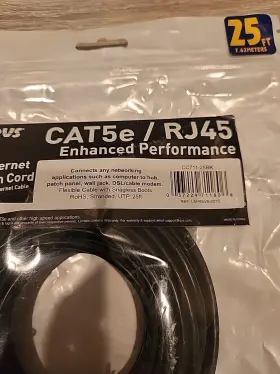 Cc711-25bk Qvs Quality Value Service Computer Cable Gold Plated Contacts 25 Ft 350 Mhz Cat5e #2