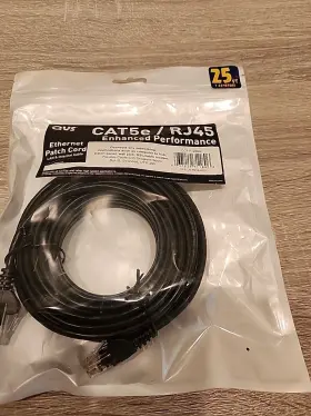 Cc711-25bk Qvs Quality Value Service Computer Cable Gold Plated Contacts 25 Ft 350 Mhz Cat5e