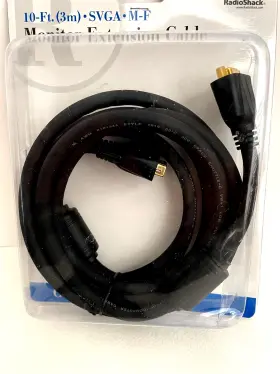 26-716 Radio Shack Monitor Extension Cable - 10 Ft. 3m Svga M-f Brand New In Box