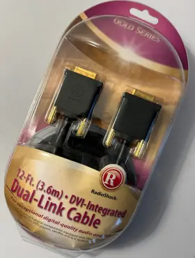 15-1063 Radioshack Radio Shack 12 Ft Dvi Integrated Dual Link Cable With Gold Connectors