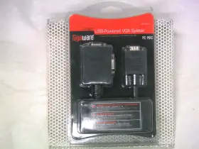 260-1264 Radioshack Gigaware 2 Port Usb Powered Vga Splitter Dual Monitor Cable Pc Mac 26-1264