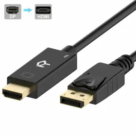 R-1102-cb-dp-hdmi-6ft-bk Rankie Displayport Dp To Hdmi Cable 4k Resolution 6 Feet Black 24k Plated