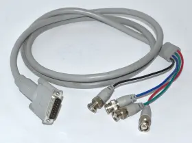 9000-001 Rasterops Db15 Male To Bnc Monitor Cable 6ft Used