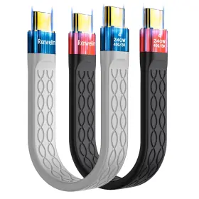 89999rb Rerwelin Short Usb C Cable 5.2 Inch 2 Pack Thunderbolt 4 Usb4 240w 40gbps 8k60hz 4k144hz