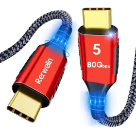 Ddk898 Rerwelin Thunderbolt 5 Cable 1.6ft - 80gbps 120gbps 16k/8k 240w Usb4 V2 High-speed