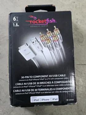 Rf-ap301 Rocketfish 30-pin To Component Av / Usb Cable 6ft For Ipad/ipod/iphone