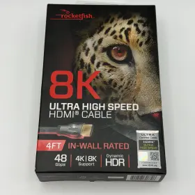 Rf-hg8k04 Rocketfish 4ft 8k Ultra High Speed Hdmi Cable 48gbps Dynamic Hdr In-wall Rated