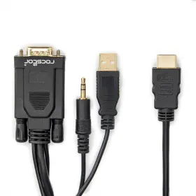 Y10c264-b1 Rocstor Premium 6ft Vga To Hdmi Converter Cable With Power And Audio Support M/m