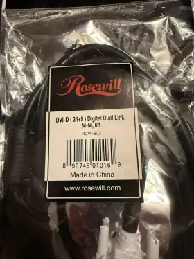 Rcw-903 Rosewill Lot Of 2 Dvi-d 24 5 Digital Dual Link M-m 6ft Cables Free Shipping #2