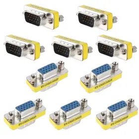 Rlly972 Runshuangyu Set Of 10 15pin Db15 Vga Svga Male To Female Monitor Gender Changer Converter