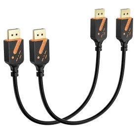 23611 Ryzzrooa Short Displayport Cable 1 Ft 2-pack Dp To Cables 4k Display Orange