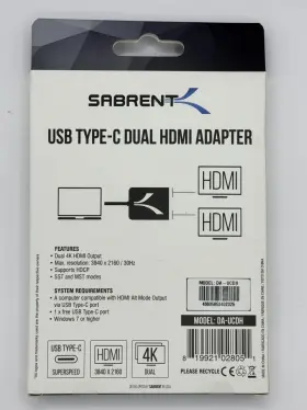 Sabrent 819921028051 Usb Type C Dual Hdmi Adapter Supports Up To Two 4k 30hz Monitors #2