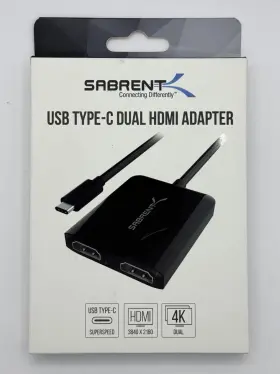 Sabrent 819921028051 Usb Type C Dual Hdmi Adapter Supports Up To Two 4k 30hz Monitors