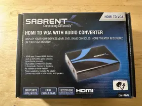 Sabrent 899495002718 Da-hdvg Video Converter - Hdmi To Vga With Audio Power Supply