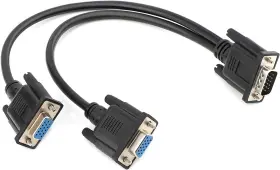 Saishang Llc 744759019493 Vga Y Splitter Cable 1 Male To 2 Female Adapter Dual Monitor