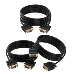 309888 Satmaximum 3-pack- 10ft Svga M/m 15 Pin Cable Hd Display Tv Video Projector Pc Monitor Cord
