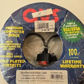 309893 Satmaximum Vga/svga 100ft Cable Male To Monitor Tv Video Wire 15 Pin Cord #3