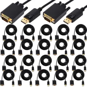 Saysurey Fas-saysurey-2106 24 Pack Displayport To Vga Cable 6ft Gold Plated Dp Adapter 1080p