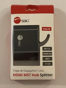 Ce-dp0p11-s1 Siig Triple 4k Displayport 1.4 To 3 Mst Hub Splitter -1 In Out Dp #2