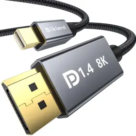 Gh-064 Silkland Mini Displayport To 1.4 Cable 8k 60hz 6.6ft 32.4gbps Hdr