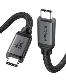 Gh-109 Silkland Usb Cable Thunderbolt 4 6.6ft/2m 40gbps 8k 4k 240hz 240w 3 Macbook
