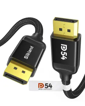 Gh-118 Silkland Fr 54gbps Displayport Cable 2.1 Vesa Certified Dp 6.6 Feet Black