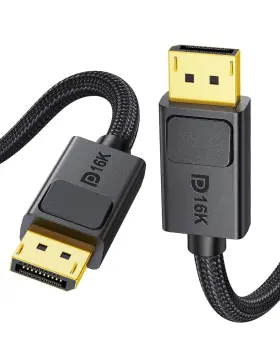 S1321 Silkland 54gbps Short Displayport 2.1 Cable 1.6ft Vesa Certified 1.6 Feet