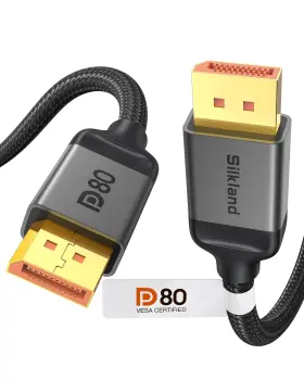 S1331 Silkland 80gbps Displayport Cable 2.1 Vesa Certified 8k240hz 4k540hz 360hz 240hz Dp 2