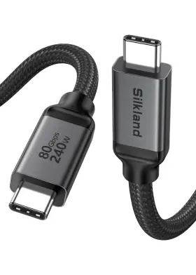 Silkland S3414 80gbps Usb 4 For Thunderbolt 5 Cable 6.6ft/2m Up To 120gbps Bandwid