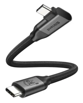 S3629 Silkland Short Right Angle 1ft/0.3m Usb 4 Cable For Thunderbolt 40gbps Data Sync