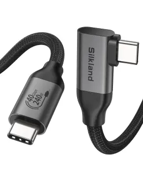S3630 Silkland Right Angle Usb 4 Cable For Thunderbolt 3.3ft/1m 40gbps Data Sync 8k/5k