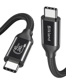 S3641 Silkland Usb C Data Cable 40gbps Short 4 For Thunderbolt 1ft/0.3m 8k/5k6