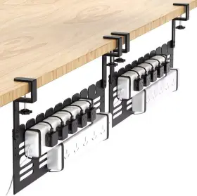Siveis 740628701759 Under Desk Cable Management 2 Pack Metal Steel Rack No Dri