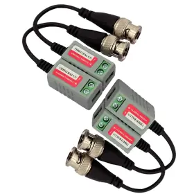 K001 Sopepoyie 2 Pairs Bnc Connectors Passive Video Balun Signal Transceivers 1080p Via Cat5