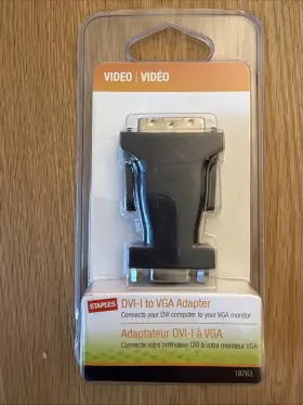 18763 Staples Dvi-to Vga Video Adapter Brand New And Sealed