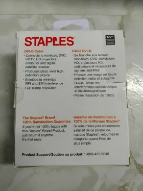 29762 Staples 10 Ft. Dvi-d Cable - Black Monitor Pc Video Nib #2