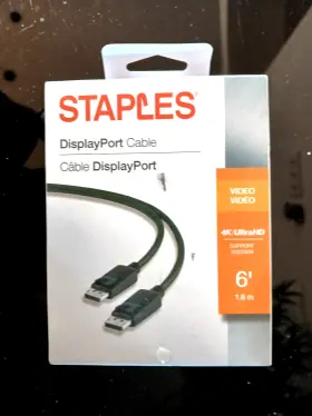 51763 Staples Displayport Cable 6ft - 4k/ultrahd