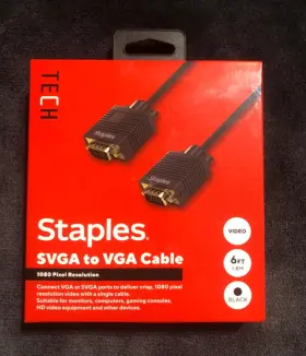Staples St62470 Tech - 6 Ft. Svga To Vga Audio/video Cable Male Black