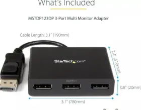Startech 065030851886 Startech.com 3-port Multi Monitor Displayport Mst Hub - Mstdp123hd