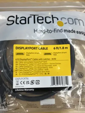 9734432 Startech 6ft 2m Displayport 1.2 Cable - 4k X 2k Ultra Hd Vesa Dp To